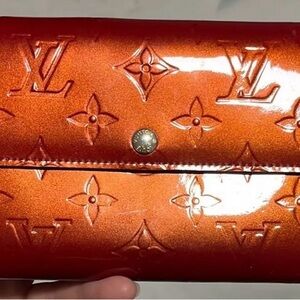 Louis Vuitton Shiny Orange Embossed Wallet